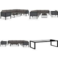 8-tlg. Garten-Lounge-Set mit Auflagen Poly Rattan Anthrazit - Loungemöbel - Gartenmöbel - Outdoor Möbel - Poolbereich - Balkonmöbel - Home & Living 8-tlg. Garten-Lounge-Set mit Auflagen Poly Rattan Anthrazit - Loungemöbel - Gartenmöbel - Outdoor Möbel - Poolbereich - Balkonmöbel - Home & Living von VIDAXL