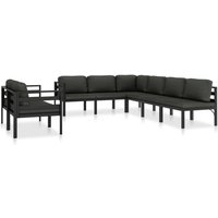 8-tlg. Garten-Lounge-Set mit Kissen Aluminium Anthrazit vidaXL von VIDAXL