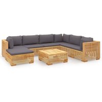 Vidaxl - 8-tlg. Garten-Lounge-Set mit Kissen Massivholz Teak von VIDAXL