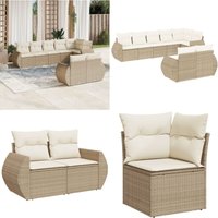 8-tlg. Garten-Sofagarnitur mit Kissen Beige Poly Rattan - Gartensortiment - Outdoor Möbel - Gartenlounge - Lounge Set - Rattan Gartenmöbel - Home & 8-tlg. Garten-Sofagarnitur mit Kissen Beige Poly Rattan - Gartensortiment - Outdoor Möbel - Gartenlounge - Lounge Set - Rattan Gartenmöbel - Home & von VIDAXL