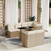 8-tlg. Garten-Sofagarnitur mit Kissen Beige Poly Rattan - Vidaxl 8-tlg. Garten-Sofagarnitur mit Kissen Beige Poly Rattan - Vidaxl von VIDAXL