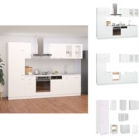 8-tlg. Küchenzeile Weiß Holzwerkstoff - Küchenmöbel - Küchenzeile - Einbauküche - Weißes Küchenset - Holzwerkstoffeinrichtung 8-tlg. Küchenzeile Weiß Holzwerkstoff - Küchenmöbel - Küchenzeile - Einbauküche - Weißes Küchenset - Holzwerkstoffeinrichtung von VIDAXL