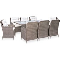 9-tlg. Garten-Essgruppe Poly Rattan Braun Vidaxl von VIDAXL