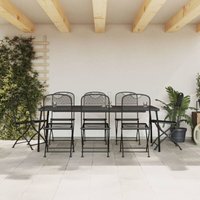 9-tlg. Garten-Essgruppe Anthrazit Streckgitter - Vidaxl von VIDAXL