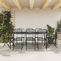 9-tlg. Garten-Essgruppe Anthrazit Streckgitter - Vidaxl 9-tlg. Garten-Essgruppe Anthrazit Streckgitter - Vidaxl von VIDAXL