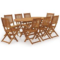 9-tlg. Garten-Essgruppe Klappbar Massivholz Akazie Vidaxl von VIDAXL