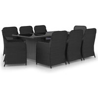 Vidaxl - 9-tlg. Garten-Essgruppe Poly Rattan Schwarz Vidaxl - 9-tlg. Garten-Essgruppe Poly Rattan Schwarz von VIDAXL