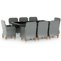 Vidaxl - 9-tlg. Garten-Essgruppe mit Auflagen Poly Rattan Hellgrau Vidaxl - 9-tlg. Garten-Essgruppe mit Auflagen Poly Rattan Hellgrau von VIDAXL