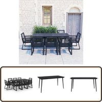 Vidaxl - 9-tlg. Garten-Essgruppe pvc Rattan Schwarz - Gartenmöbel Set - Gartentisch - Gartenstühle - Outdoor Esstisch - Rattan Gartenmöbel von VIDAXL