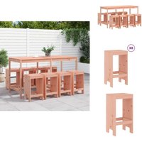 Vidaxl - 9-tlg. Gartenbar-Set Massivholz Douglasie - Gartentisch - Barhocker - Gartenmöbel - Outdoor Möbel - Holzmöbel von VIDAXL