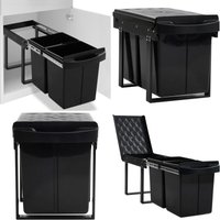Abfallsammler Soft-Close 48 l - Mülleimer - Abfalleimer - Home & Living - Schwarz von VIDAXL