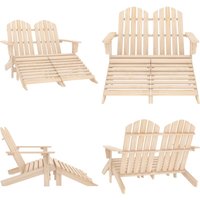 Adirondack-Gartenbank 2-Sitzer mit Fußteil Tannenholz - Adirondack Stuhl - Gartenstuhl - Holz Gartenmöbel - Esszimmer Stühle - Terrassen Möbel - Home von VIDAXL