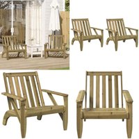 Adirondack-Gartenstühle 2 Stk. 75x77x77 cm Kiefer Imprägniert - Vidaxl Adirondack-Gartenstühle 2 Stk. 75x77x77 cm Kiefer Imprägniert - Vidaxl von VIDAXL
