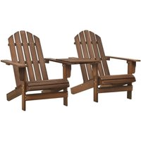 Adirondack-Gartenstühle mit Tisch Massivholz Tanne Braun - Vidaxl von VIDAXL