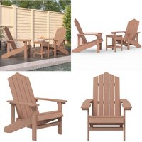 Adirondack-Gartenstühle mit Tisch hdpe Braun - Adirondack Stuhl - Gartenstuhl - Outdoor Möbel - Terrasse Möbeln - gartenstühle - Home & Living von VIDAXL