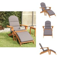 Adirondack-Gartenstuhl mit Fußstütze Massivholz Akazie - Gartenstuhl - Loungeset - Outdoor Möbel - Esszimmerset - Gartenmöbel von VIDAXL