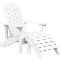 Vidaxl - Adirondack-Gartenstuhl mit Fußstütze hdpe Weiß von VIDAXL
