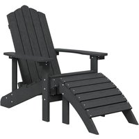 Adirondack-Gartenstuhl mit Fußteil HDPE Anthrazit vidaXL von VIDAXL