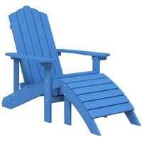 Adirondack-Gartenstuhl mit Fußteil HDPE Aquablau vidaXL von VIDAXL