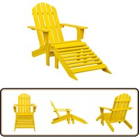 Adirondack-Gartenstuhl mit Fußteil Massivholz Tanne Gelb - Gartenstuhl - Adirondackstuhl - Holzstuhl - Outdoor Möbel - Terrassentisch von VIDAXL