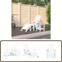 Adirondack-Gartenstuhl mit Hocker & Tisch hdpe Weiß - Gartenstuhl - Outdoor-Stuhl - Esszimmerstuhl - Lounge Chair - Relaxsessel Adirondack-Gartenstuhl mit Hocker & Tisch hdpe Weiß - Gartenstuhl - Outdoor-Stuhl - Esszimmerstuhl - Lounge Chair - Relaxsessel von VIDAXL