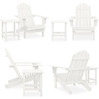 Vidaxl - Adirondack-Gartenstuhl mit Tisch Massivholz Tanne Weiß - Holz Gartenstuhl - Esszimmerstuhl - Outdoor Möbel - Tisch Set - Gartenmöbel - Home von VIDAXL