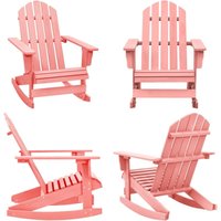 Vidaxl - Adirondack-Schaukelstuhl Massivholz Tanne Rosa - Holz Gartenstuhl - Adirondack Stuhl - Schaukelstuhl Garten - Gartenmöbel Set - Rosa von VIDAXL