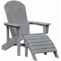 Adirondack-Stuhl mit Fußablage in Hellgrau aus hdpe Vidaxl von VIDAXL