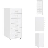 Vidaxl - Aktenschränke - Living Aktenschrank mit Rollen Weiß 28x41x69 cm Metall - Weiß von VIDAXL