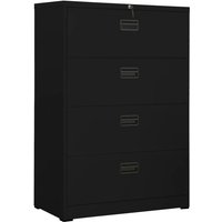 Aktenschrank Schwarz 90x46x134 cm Stahl vidaXL24403 von BONNEVIE