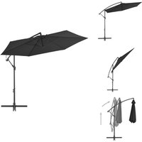 Ampelschirm mit Aluminium-Mast 300 cm Schwarz - Sonnenschirm - Ampelschirm - Gartenmöbel - Outdoor Möbel - Sonnenschutz von VIDAXL