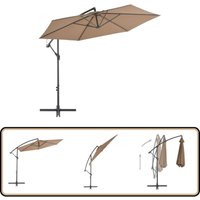 Ampelschirm mit Aluminium-Mast 300 cm Taupe - Sonnenschirm - Gartenmöbel - Ampelschirm - Outdoor Möbel - Terrassenüberdachung von VIDAXL