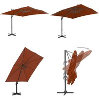 Ampelschirm mit Aluminium-Mast 300x300 cm Terrakotta - Sonnenschirm - Gartenmöbel - Terracotta - Aluminiumschirm - Markise - Home & Living von VIDAXL