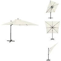Vidaxl - Ampelschirm mit LED-Beleuchtung 250 cm Sandweiß - Sonnenschirm - Gartenmöbel - Terrassenüberdachung - Markise - led Beleuchtung Vidaxl - Ampelschirm mit LED-Beleuchtung 250 cm Sandweiß - Sonnenschirm - Gartenmöbel - Terrassenüberdachung - Markise - led Beleuchtung von VIDAXL