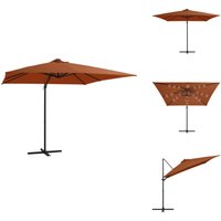 Ampelschirm mit LED-Beleuchtung 250x250 cm Terrakotta - Sonnenschirm - LED-Sonnenschirm - Gartenmöbel - Terrasse - Außendekoration Ampelschirm mit LED-Beleuchtung 250x250 cm Terrakotta - Sonnenschirm - LED-Sonnenschirm - Gartenmöbel - Terrasse - Außendekoration von VIDAXL