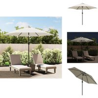 Ampelschirm mit LED-Beleuchtung 3 m Sandweiß - Sonnenschirm - Gartenmöbel - Außenbeleuchtung - LED-Beleuchtung - Patio Möbel von VIDAXL