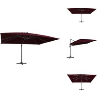 Ampelschirm mit LED-Beleuchtung 400x300 cm Bordeauxrot - Sonnenschirm - LED-Gartenleuchte - Solarschirm - Markise - Patio Möbel Ampelschirm mit LED-Beleuchtung 400x300 cm Bordeauxrot - Sonnenschirm - LED-Gartenleuchte - Solarschirm - Markise - Patio Möbel von VIDAXL