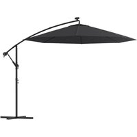 Vidaxl - Ampelschirm mit LED-Beleuchtung und Stahl-Mast 300 cm Schwarz von VIDAXL