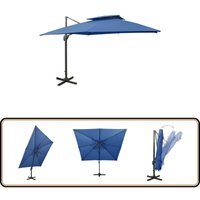 Vidaxl - Ampelschirm mit Lüftung 300x300 cm Azurblau - Sonnenschirm - Gartenmöbel - Outdoor Möbel - Patio Beschattung - Pool Party Dekoration von VIDAXL