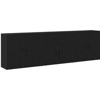 Anrichten 3 Stk Schwarzes Eichenholz Holzwerkstoff Vidaxl 695688 von VIDAXL