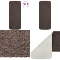 Antirutsch Stufenmatten 15 Stk. 60x25 cm Braun Rechteckig - Treppenmatte - Antirutschmatte - Stufenbelag - Treppenläufer - Wohnzimmer Deko - Home & Antirutsch Stufenmatten 15 Stk. 60x25 cm Braun Rechteckig - Treppenmatte - Antirutschmatte - Stufenbelag - Treppenläufer - Wohnzimmer Deko - Home & von VIDAXL