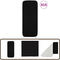 Antirutsch Stufenmatten 15 Stk. 60x25 cm Schwarz Rechteckig - Treppenmatte - Stufenmatte - Anti-Rutschmatte - Treppenschutz - pvc Matten von VIDAXL
