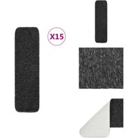 Antirutsch Stufenmatten 15 Stk. 75x20 cm Anthrazit Rechteckig - Treppenmatte - Anti-Rutschmatte - Treppenläufer - Teppich - Haustierfreundliche Matten Antirutsch Stufenmatten 15 Stk. 75x20 cm Anthrazit Rechteckig - Treppenmatte - Anti-Rutschmatte - Treppenläufer - Teppich - Haustierfreundliche Matten von VIDAXL