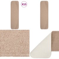Antirutsch Stufenmatten 15 Stk. 75x20 cm Beige Rechteckig - Treppenmatte - Stufenmatte - Anti-Rutschmatte - Badezimmermatte - Treppenläufer - Home & Antirutsch Stufenmatten 15 Stk. 75x20 cm Beige Rechteckig - Treppenmatte - Stufenmatte - Anti-Rutschmatte - Badezimmermatte - Treppenläufer - Home & von VIDAXL