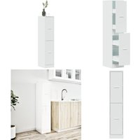 Vidaxl - Apothekerschrank Hochglanz-Weiß 30x41x144,5 cm Holzwerkstoff von VIDAXL