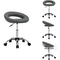 Arbeitshocker auf Rollen Grau Kunstleder - Bürostuhl - Rollstuhl - Arbeitshocker - Bürobedarf - Ergonomischer Stuhl von VIDAXL
