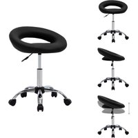 Arbeitshocker auf Rollen Schwarz Kunstleder - Bürostuhl - Rollstuhl - Arbeitshocker - Bürobedarf - Ergonomischer Stuhl von VIDAXL