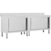 Arbeitsschränke mit Schiebetüren 2 Stk. 240x50x(95-97) cm Edelstahl Vidaxl von VIDAXL