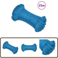 Arbeitsseil Blau 8 mm 25 m Polypropylen - Arbeiten Seil - pp Seil - Polyester Seil - Hochfestes Seil - Tragfähigkeitsseil von VIDAXL
