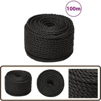 Vidaxl - Arbeitsseil Schwarz 20 mm 100 m Polypropylen - Baumaterialien - Werkzeug - Gartenseil - Polyesterseil - Tragkraft von VIDAXL